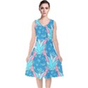 Pineapples V-Neck Midi Sleeveless Dress  View1