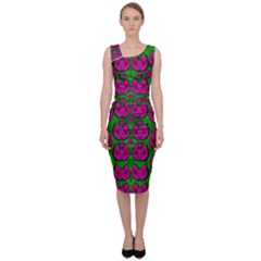 Sweet Flower Cats  In Nature Style Sleeveless Pencil Dress by pepitasart