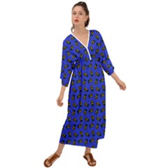 Daisy Royal Blue Grecian Style  Maxi Dress