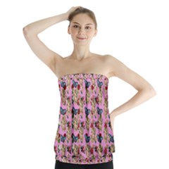 Angel Cherub Butterflies Pink Strapless Top by snowwhitegirl