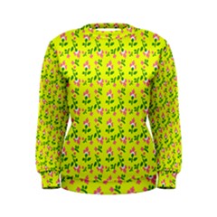 Carnation Pattern Yellow Women s Sweatshirt by snowwhitegirl