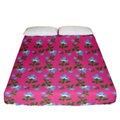 Carnation Pattern Pink Fitted Sheet (queen Size) by snowwhitegirl