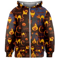 Funny Halloween Design Kids  Zipper Hoodie Without Drawstring by FantasyWorld7