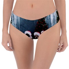 Christmas, Cute Dogs With Christmas Hat Reversible Classic Bikini Bottoms by FantasyWorld7