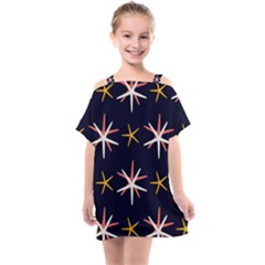 Sea Stars Pattern Sea Texture Kids  One Piece Chiffon Dress