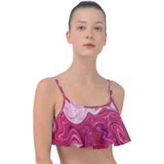 Liquid Marble Trending Abstract Paint Frill Bikini Top by Vaneshart