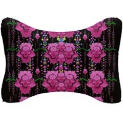 In The Dark Is Rain And Fantasy Flowers Decorative Seat Head Rest Cushion by pepitasart