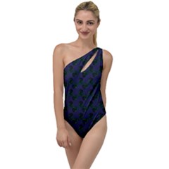 Black Rose Blue To One Side Swimsuit by snowwhitegirl