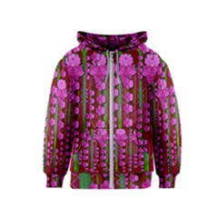 Jungle Flowers In The Orchid Jungle Ornate Kids  Zipper Hoodie by pepitasart