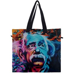 Albert Einstein Retro Wall Graffiti Blue Pink Orange Modern Urban Art Grunge Canvas Travel Bag by snek