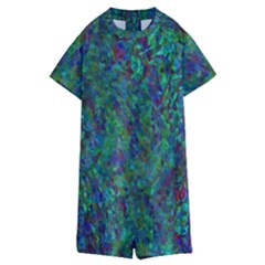 Essence Of A Peacock Kids  Boyleg Half Suit Swimwear