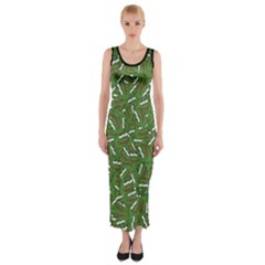 Pepe The Frog Face Pattern Green Kekistan Meme Fitted Maxi Dress by snek