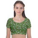 Pepe the Frog Face pattern Green Kekistan meme Velvet Short Sleeve Crop Top  View1