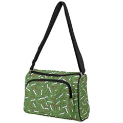 Pepe The Frog Face Pattern Green Kekistan Meme Front Pocket Crossbody Bag by snek