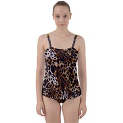 Cheetah By Traci K Twist Front Tankini Set by tracikcollection