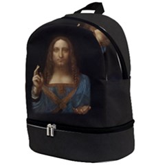 Salvator Mundi Leonardo Davindi 1500 Jesus Christ Savior Of The World Original Paint Most Expensive In The World Zip Bottom Backpack