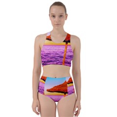 Pop Art Beach Umbrella  Racer Back Bikini Set by essentialimage