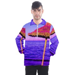 Pop Art Beach Umbrella  Men s Half Zip Pullover by essentialimage