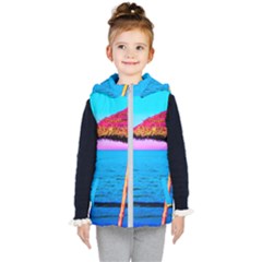 Pop Art Beach Umbrella  Kids  Hooded Puffer Vest by essentialimage