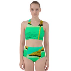 Pop Art Beach Umbrella  Racer Back Bikini Set by essentialimage