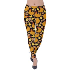 Hen Chick Chicken Black Velvet Leggings by trulycreative