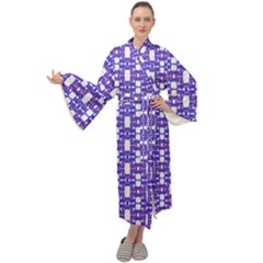 Purple  White  Abstract Pattern Maxi Velour Kimono by BrightVibesDesign