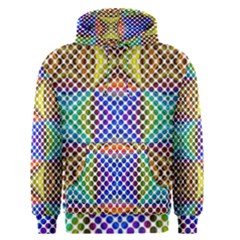 Colorful Circle Abstract White Brown Blue Yellow Men s Pullover Hoodie by BrightVibesDesign