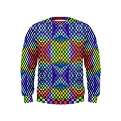 Bright Circle Abstract Black Blue Yellow Red Kids  Sweatshirt by BrightVibesDesign
