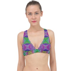 Bright  Circle Abstract Black Pink Green Yellow Classic Banded Bikini Top