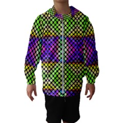 Bright  Circle Abstract Black Yellow Purple Green Blue Kids  Hooded Windbreaker by BrightVibesDesign