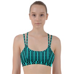 Circles Lines Black Green Line Them Up Sports Bra by BrightVibesDesign