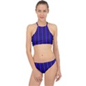 Circles Lines Black Blue Racer Front Bikini Set View1