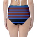 Black Stripes Blue Green Orange Classic High-Waist Bikini Bottoms View2