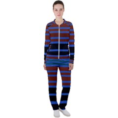 Black Stripes Blue Green Orange Casual Jacket And Pants Set