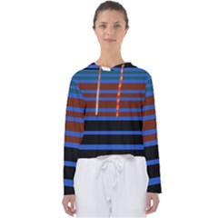 Black Stripes Blue Green Orange Women s Slouchy Sweat by BrightVibesDesign