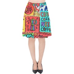 Need Coffee Velvet High Waist Skirt