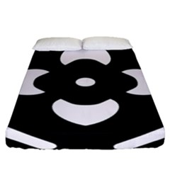 Pattern Flower Black Fitted Sheet (queen Size)