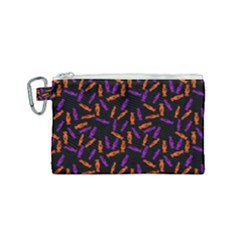 Halloween Candy On Black Canvas Cosmetic Bag (small) by bloomingvinedesign