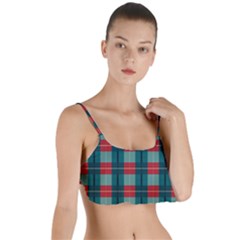 Pattern Texture Plaid Layered Top Bikini Top 