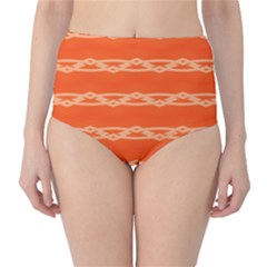 Pattern Orange Classic High-waist Bikini Bottoms