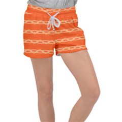 Pattern Orange Women s Velour Lounge Shorts by HermanTelo