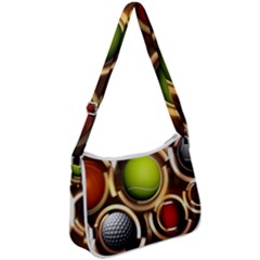 Sport Ball Tennis Golf Football Zip Up Shoulder Bag