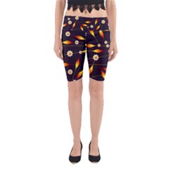 Flower Buds Floral Background Yoga Cropped Leggings