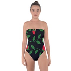 Roses Flowers Spring Flower Nature Tie Back One Piece Swimsuit