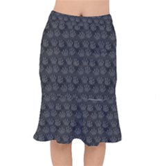 Pattern Texture Feet Dog Grey Short Mermaid Skirt