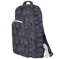 Pattern Texture Feet Dog Grey Double Compartment Backpack