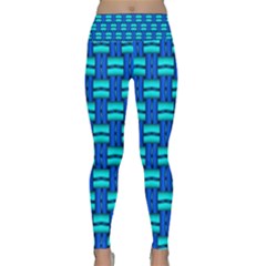 Pattern Graphic Background Image Blue Lightweight Velour Classic Yoga Leggings by HermanTelo