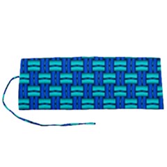 Pattern Graphic Background Image Blue Roll Up Canvas Pencil Holder (s)