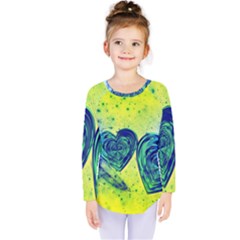 Heart Emotions Love Blue Kids  Long Sleeve Tee