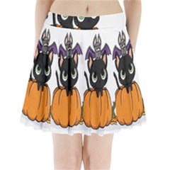 Halloween Cute Cat Pleated Mini Skirt by HermanTelo